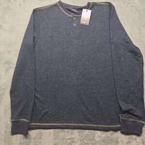 Spyder Loungewear Pullover T-Shirt Mens L Heather Blue Knit Long Sleeve NWT